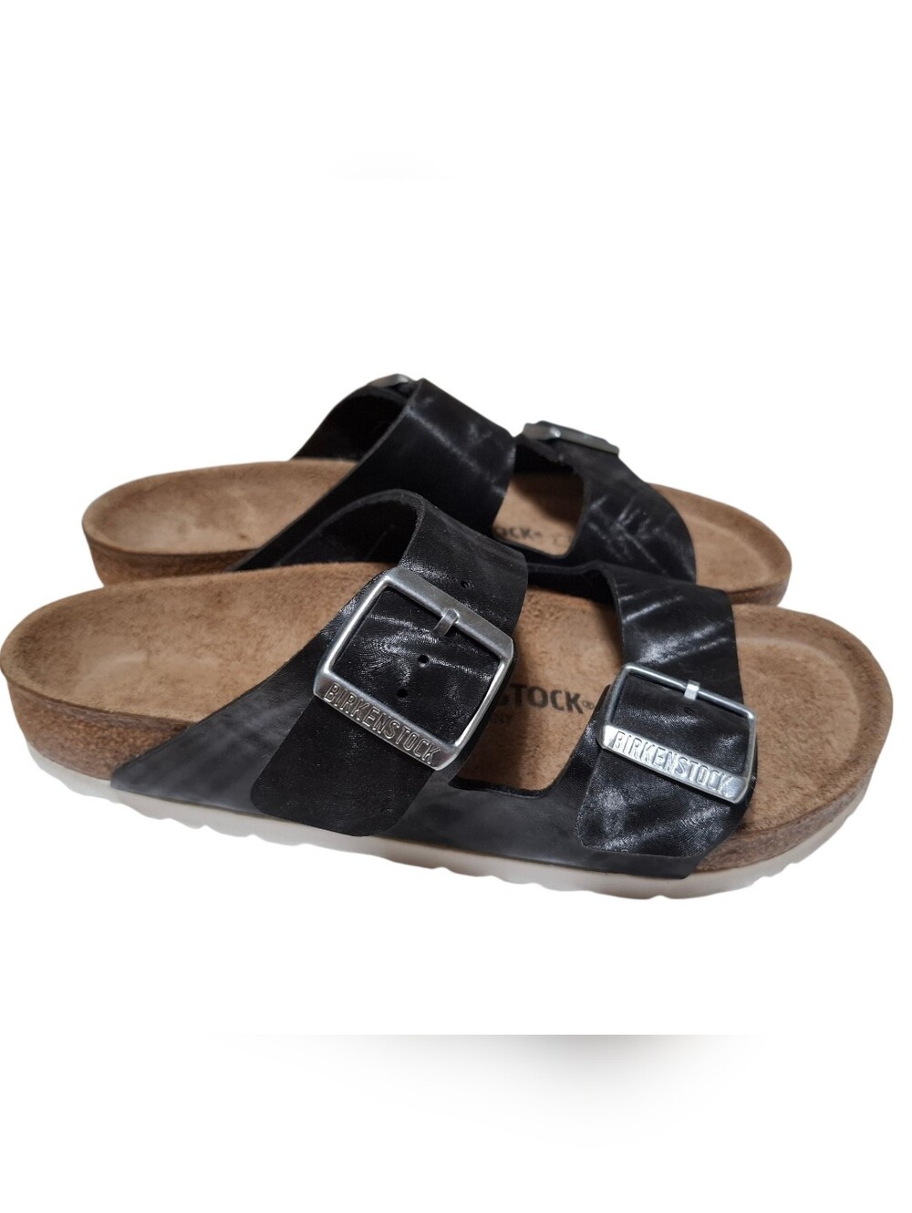 Birkenstock Arizona Black Two-Strap Buckle Sandals - Picture 2 of 6